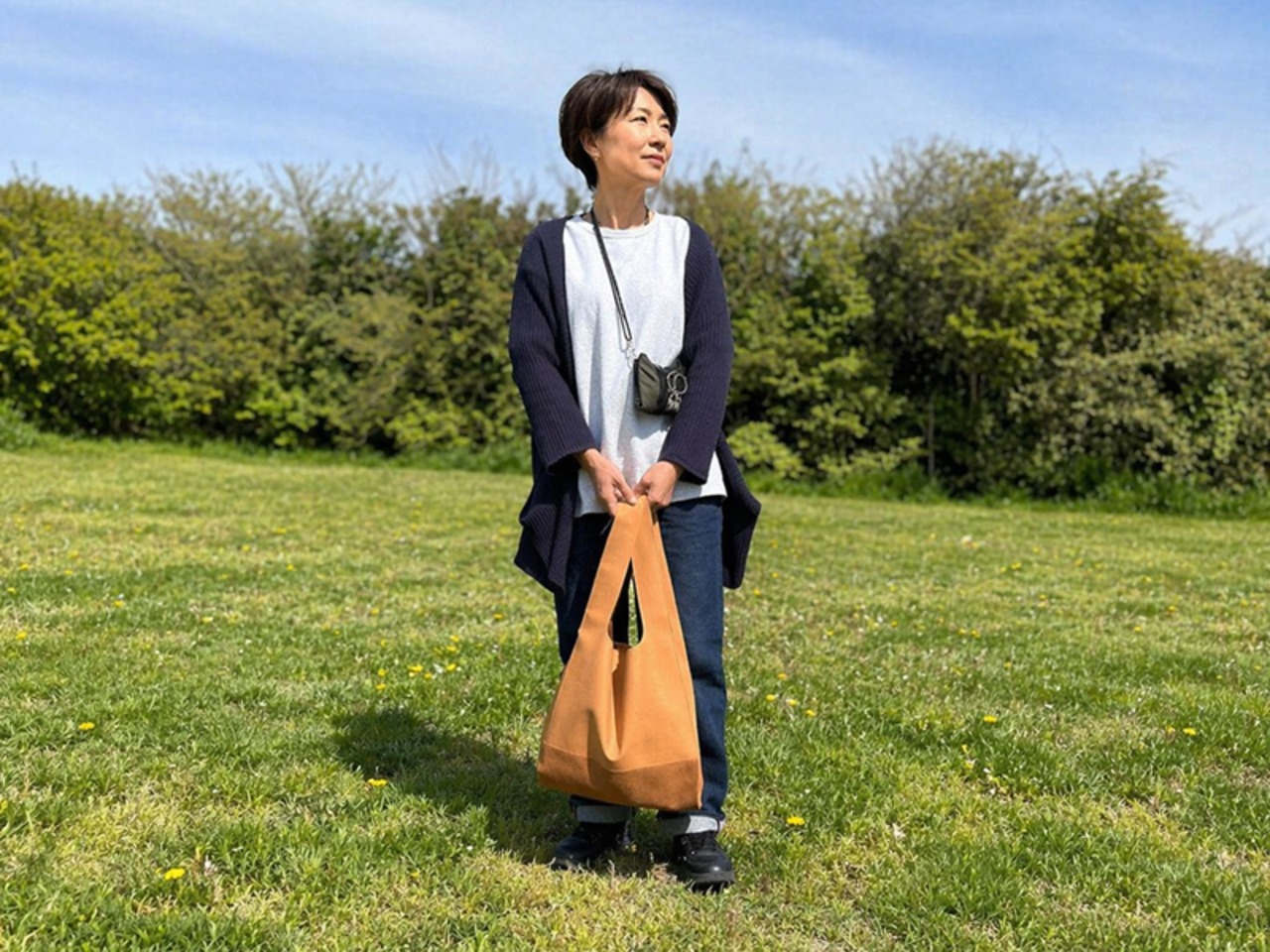 レジ袋のような革袋・L