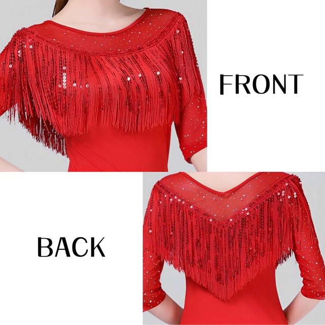 フリンジデザイン　ラウンドネック　トップス　ds0502