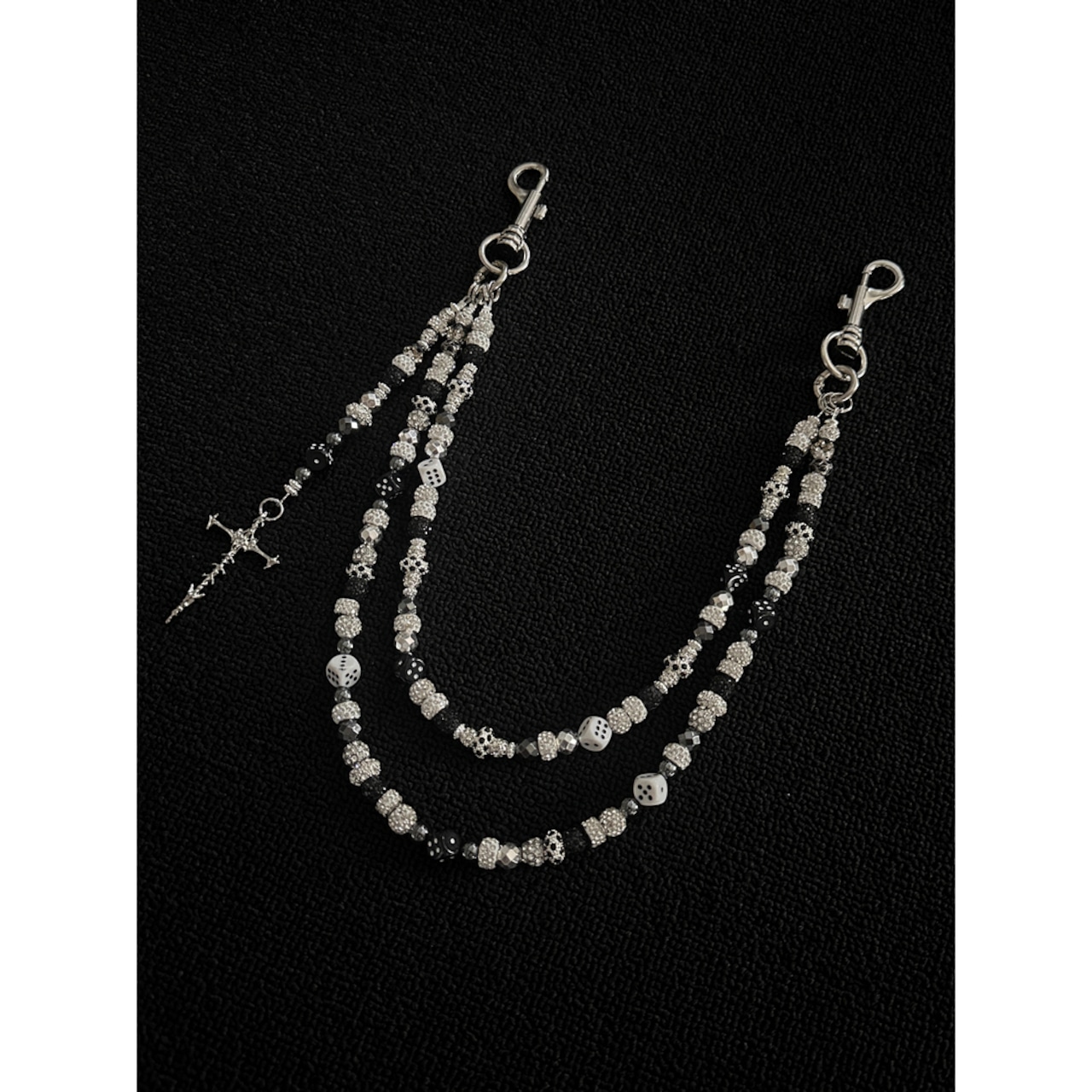 ダイヤビーズサイコロ ウォレットチェーン G203