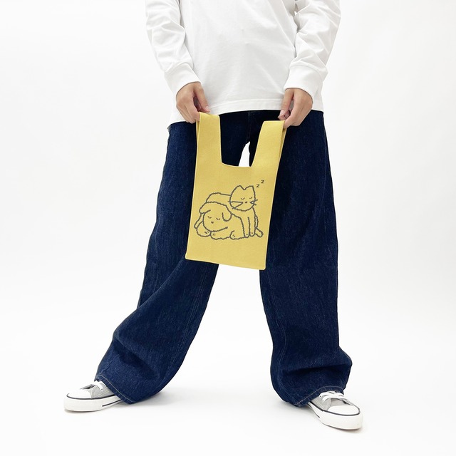 【Junichi Koka】KNIT MINI MARCHE BAG  Here We Are ニット ミニマルシェバッグ