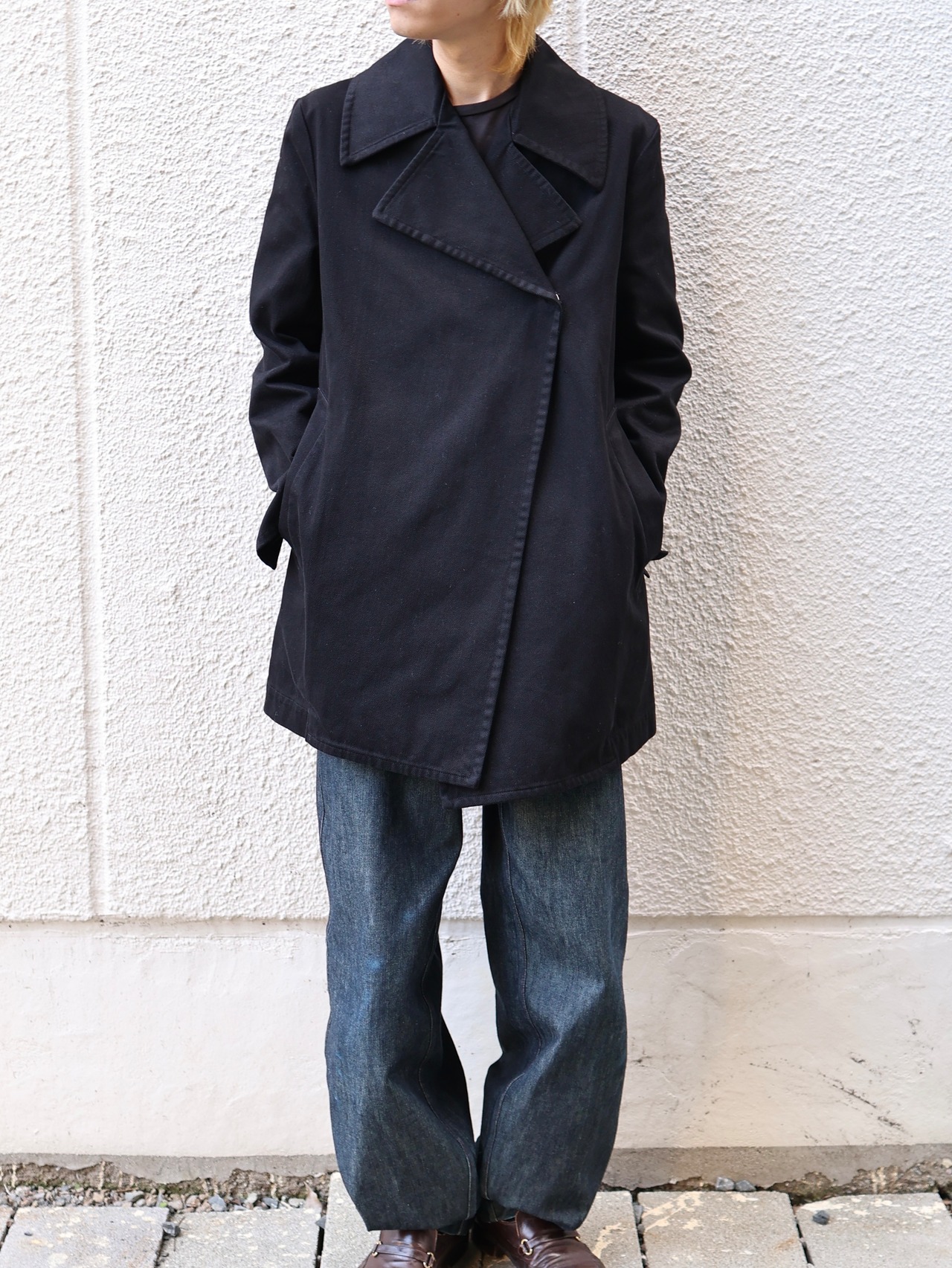 【y's bis limi】minimal trench half coat