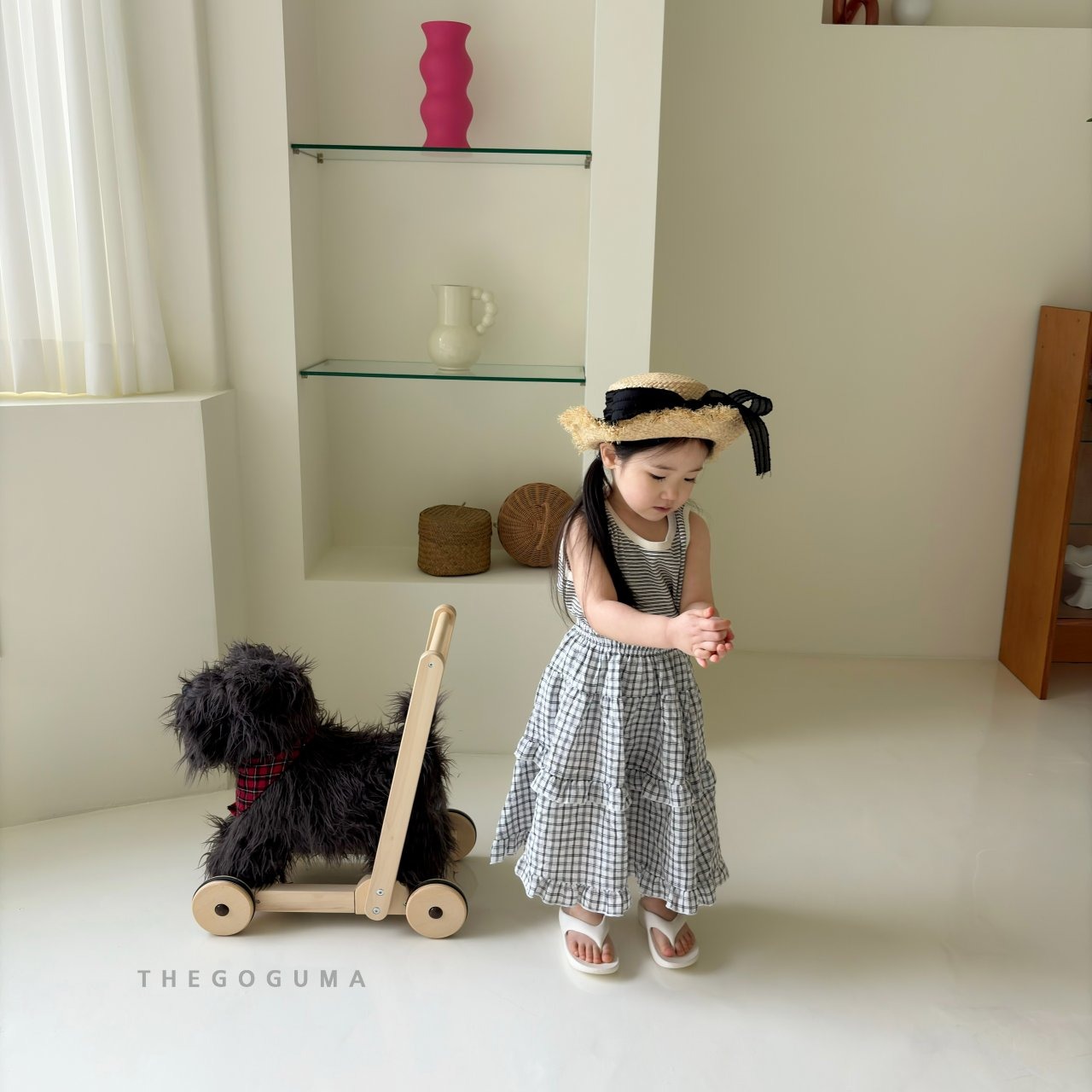 [THE GOGUMA] Cherry Check Kang Kang SK / [더고구마] 앵두체크캉캉sk
