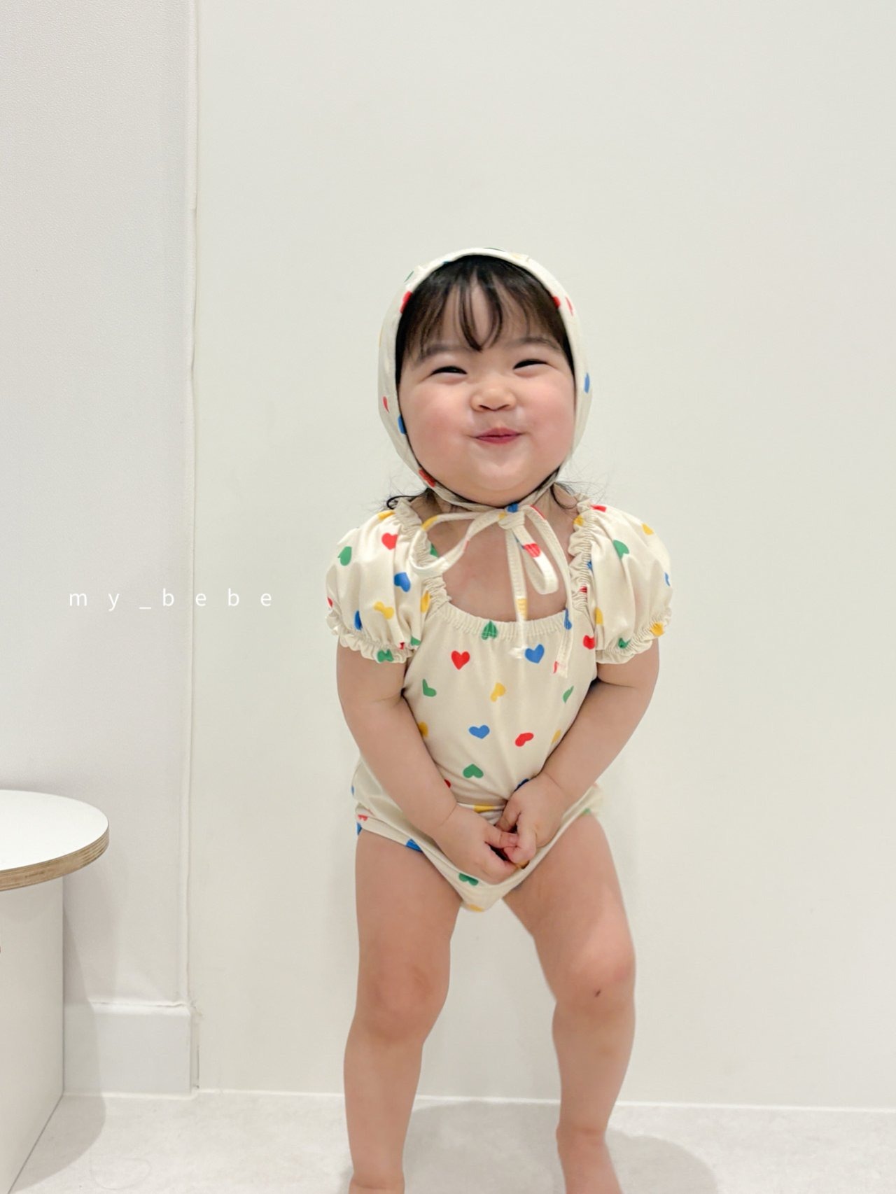 [my_bebe] Popular shirring swimsuit (swimsuit + swimsuit cap set) / [마이베베] 인기셔링수영복(수영복+수영모SET)