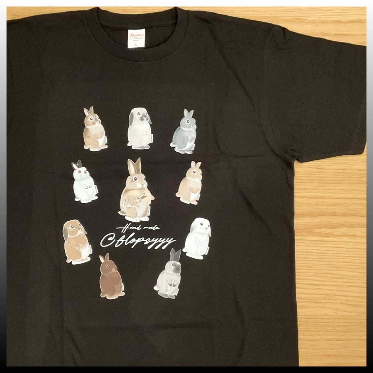 ♡ウサギパーカー・うさぎTシャツ♡ うさぎがなぁ、、いいんだよなぁ。』プルオーバーパーカー(ブラック