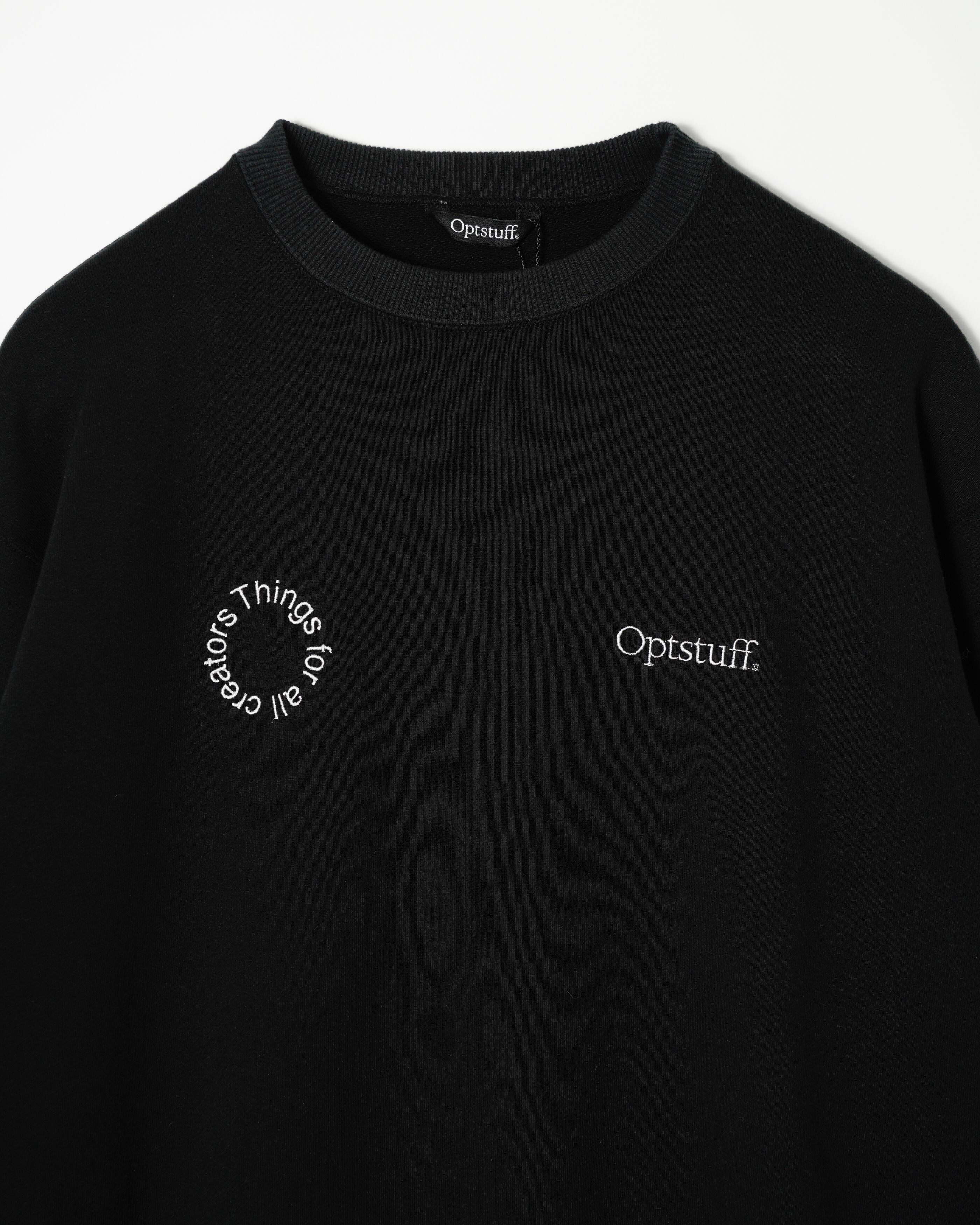 OPTSTUFF] CREWNECK SWEAT SHIRT-Circle Logo (BLACK) | OPTSTUFF