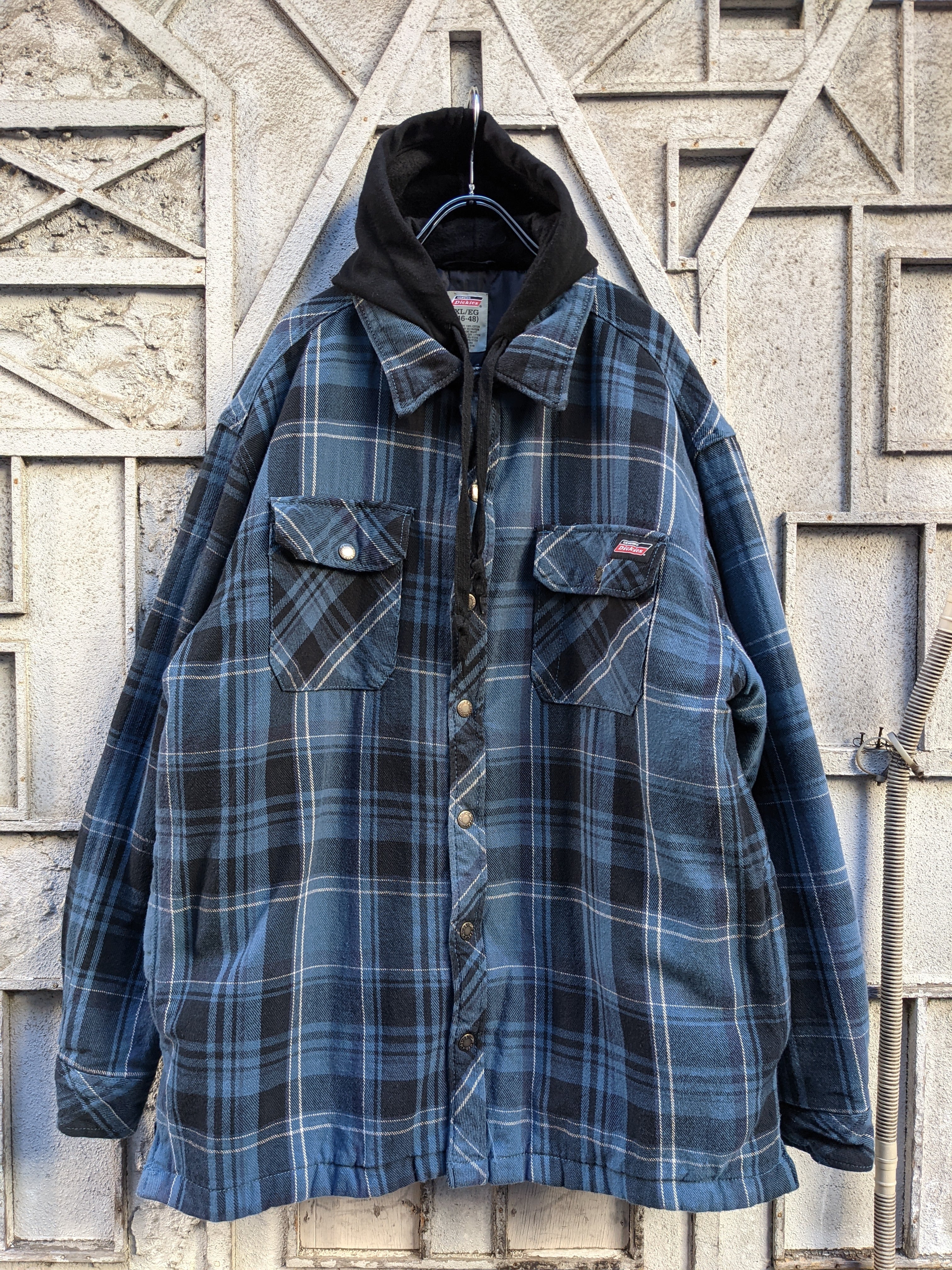 "DICKIES" inner quilting hooded shirt jacket