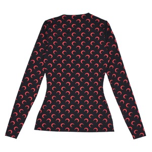 【MARINE SERRE】<WOMENS>MOON PRINTED JERSEY SECOND SKIN CREWNECK