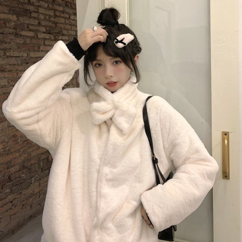 ウィンタースカーフ カラーベルベットコート 冬物 萌量不足1811453833