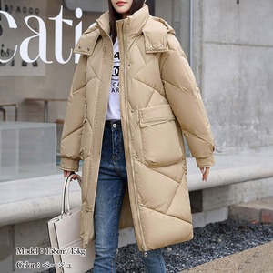 ダウン コート レディース 秋冬 韓国 アウター おしゃれ きれいめ 大人 かわいい 中綿 防寒 保温 フェミニン 通勤 通学 ロング丈 フード付き 大人可愛い 大人女子
