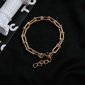 316L U Chain  Bracelet GOLD