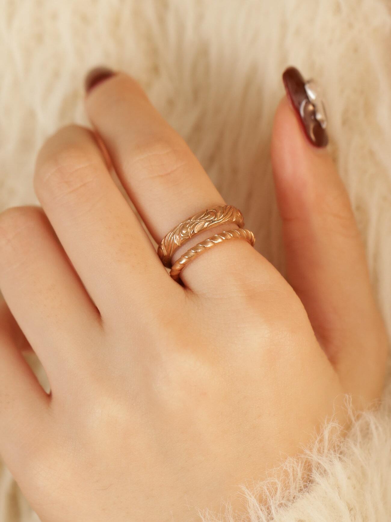 316L hawaiian double layer ring #r06 | rani