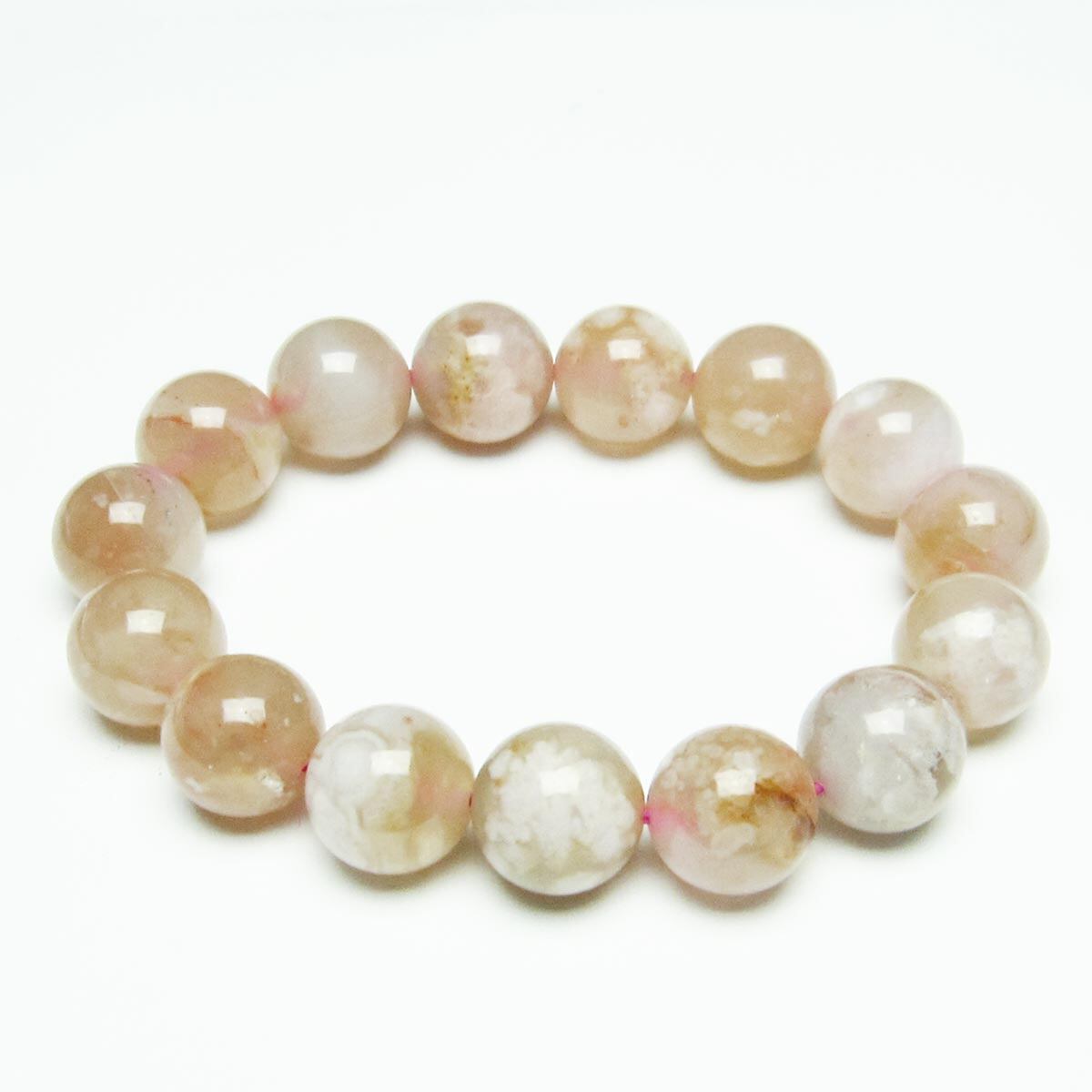 チェリーブロッサムアゲート ブレスレット 桜瑪瑙 14mm [M便 1/10] 111-26459