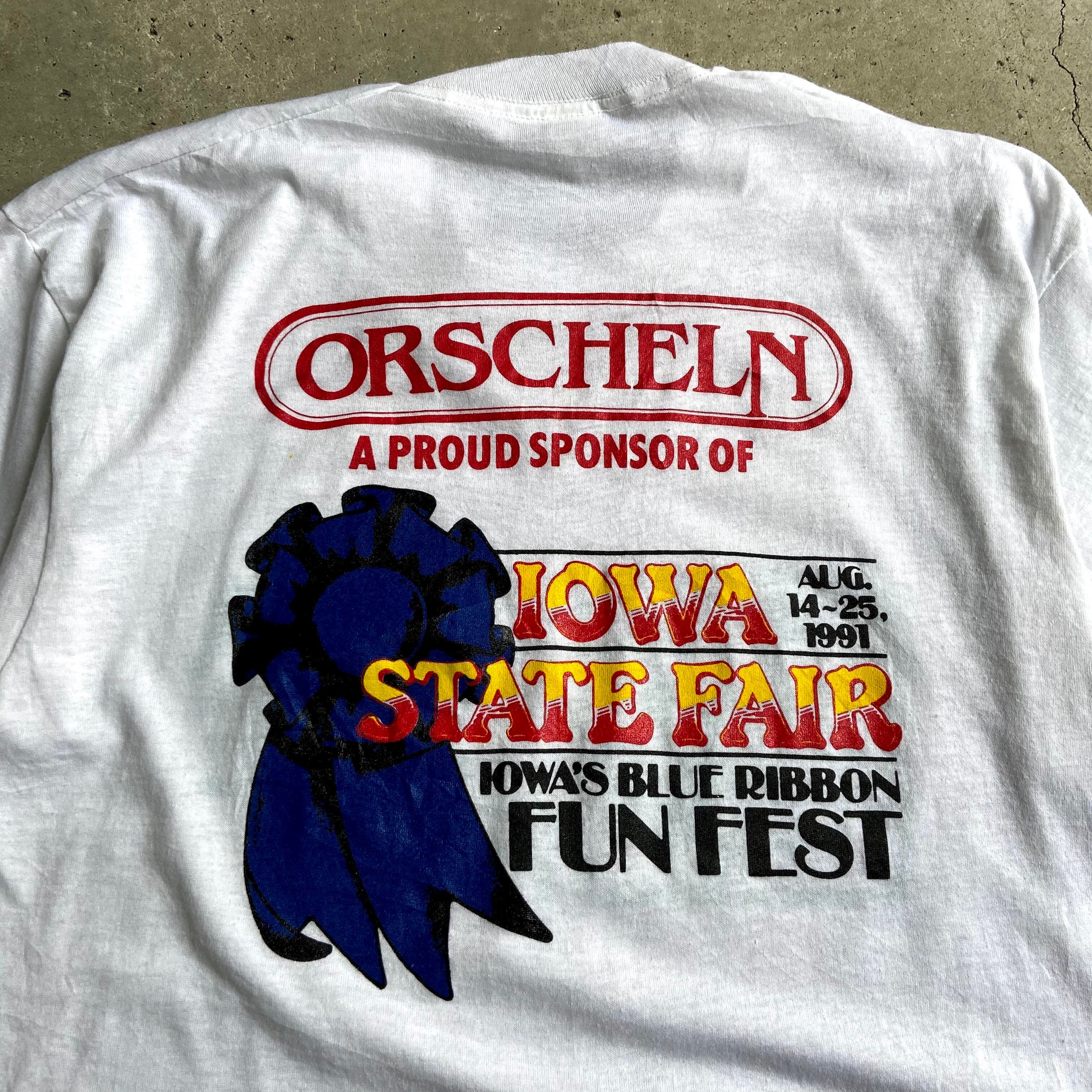 90年代 IOWA STATE FAIR ロゴプリントTシャツ メンズM相当 古着
