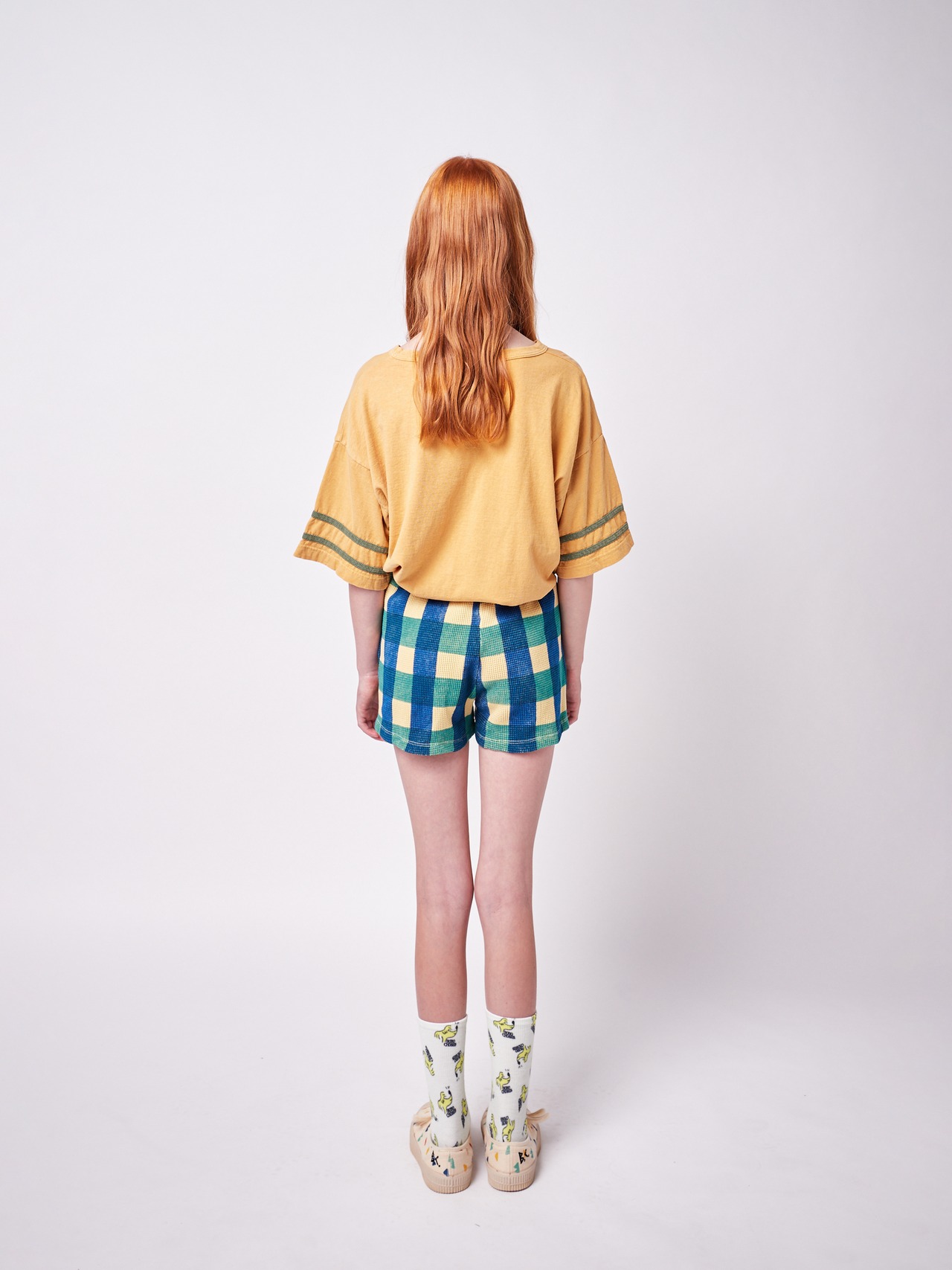 残り1点(8-9Y)BOBO CHOSES / Checkered shorts
