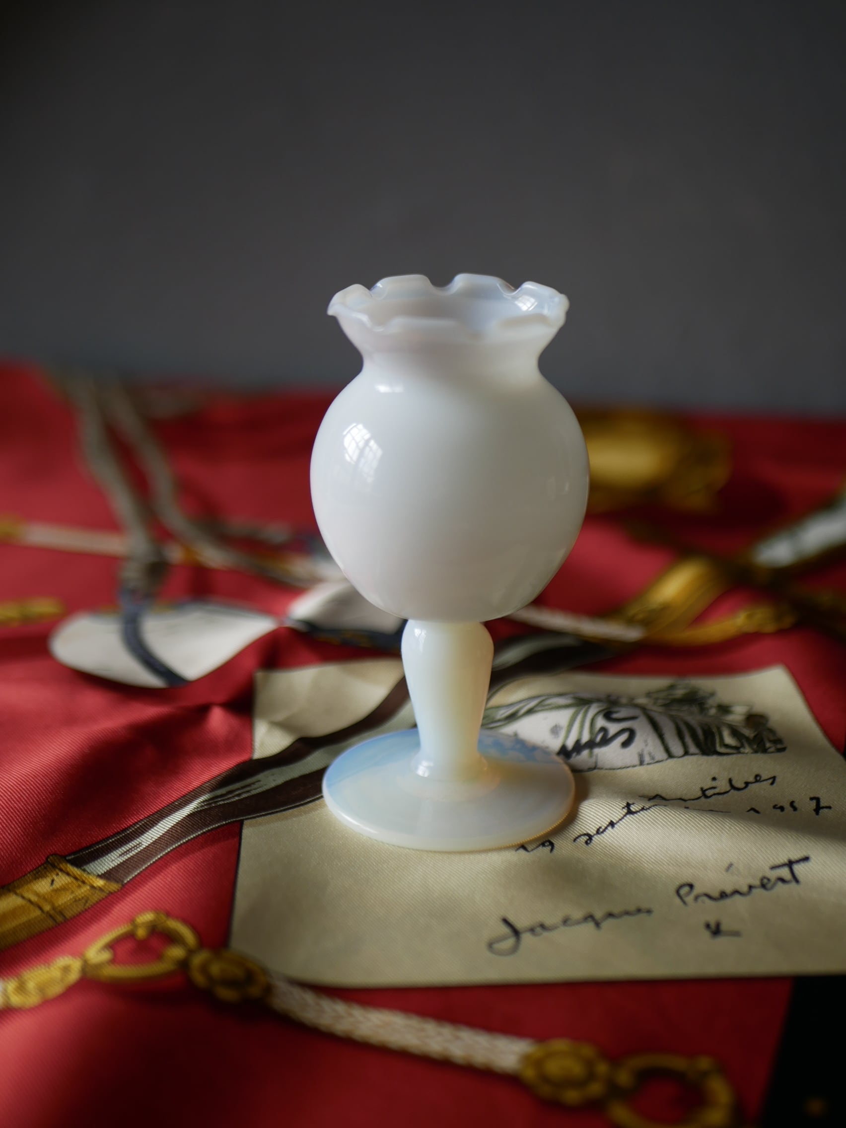 訳あり オパリン プチフラワーベース フランスヴィンテージ ヴィンテージ ブロカントのある暮らし