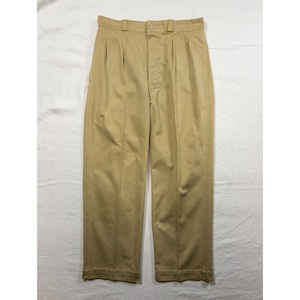 【1950s】"French Army" M52 Cotton Chino 2 Tack Trousers Size 23