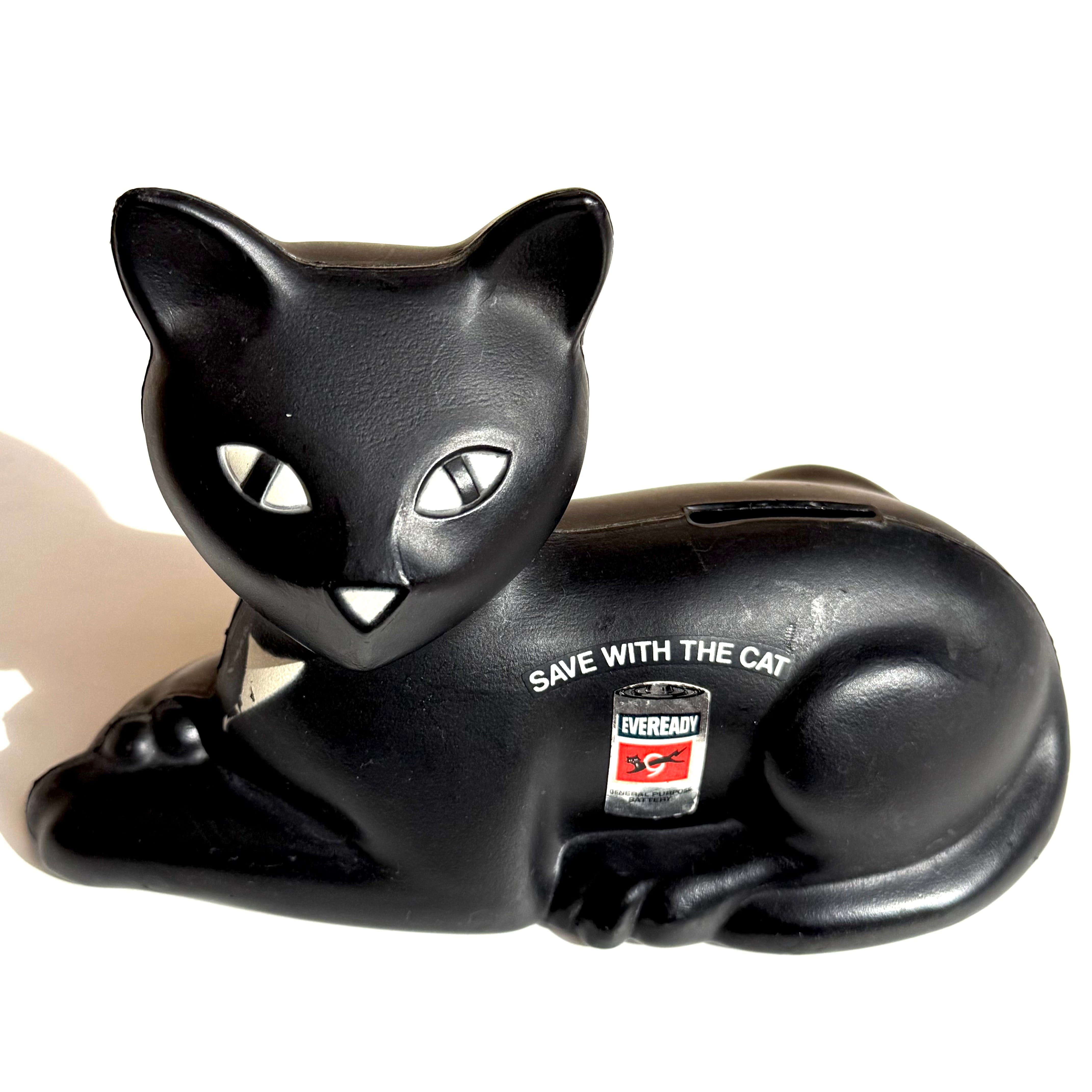 Vintage EVEREADY CAT Coin Bank エバレディ 黒猫 ブラックキャット