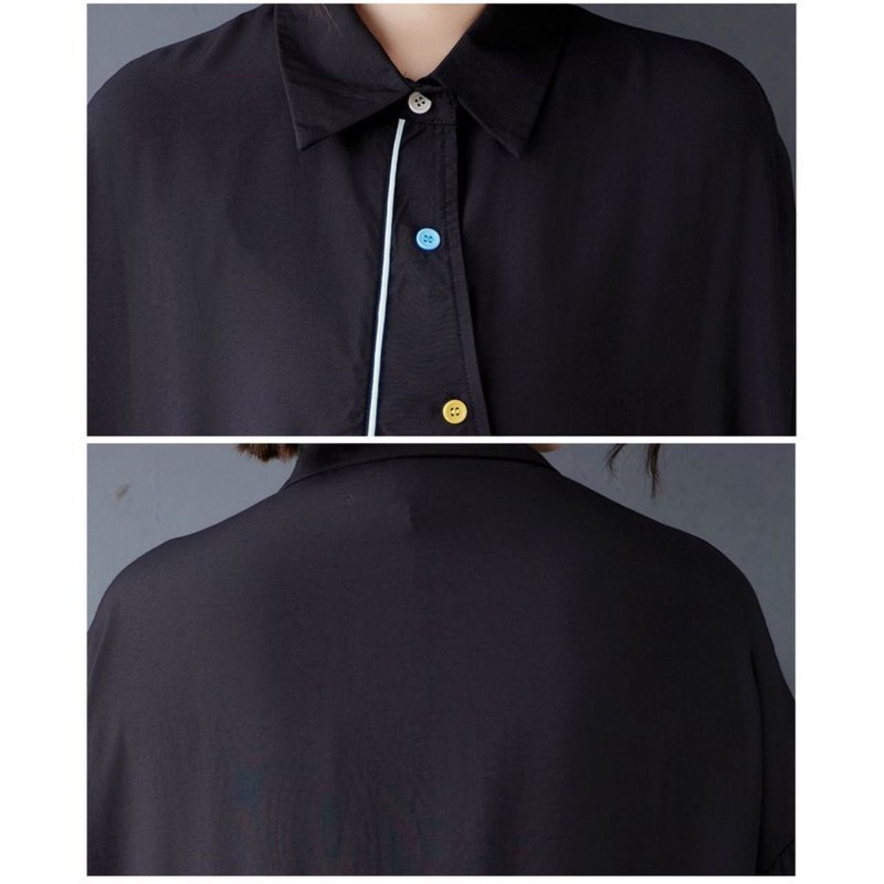 アシンメトリー マルチカラーボタン シャツ  30099