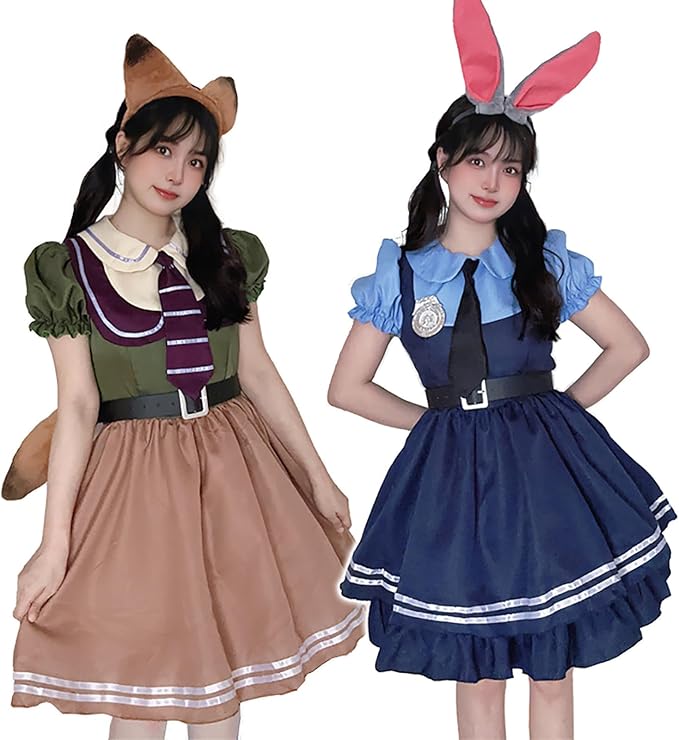 MEYOIJK] ハロウィン コスプレ 可愛い ウサギ警察 キツネ詐欺師 ポリス
