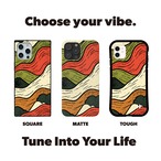 受注生産 iPhoneケース 黒と赤の地層ウェーブ｜70sレトロ CURV018A