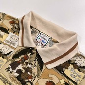 CASTELBAJAC カステルバジャック 総柄 半袖 ポロシャツ サイズ 5 /メンズ/鹿の子コットン/日本製