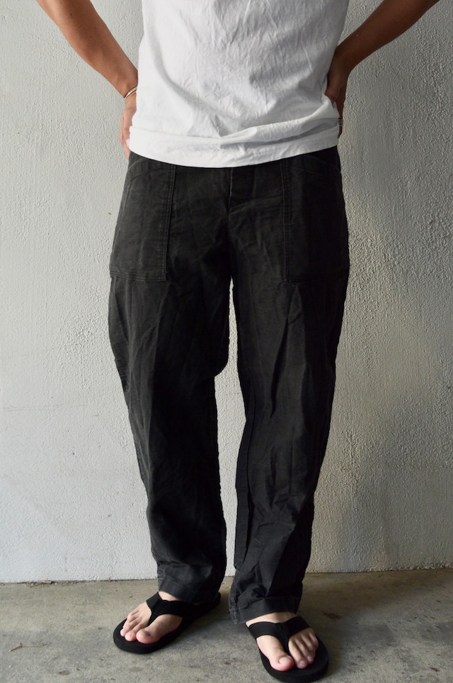 Euro Vintage 1920's-40's French Work Canvas Linen Baker Pants 20s-40s フレンチミリタリー 大戦時 紙ボタン キャンバスリネン ワークパンツ