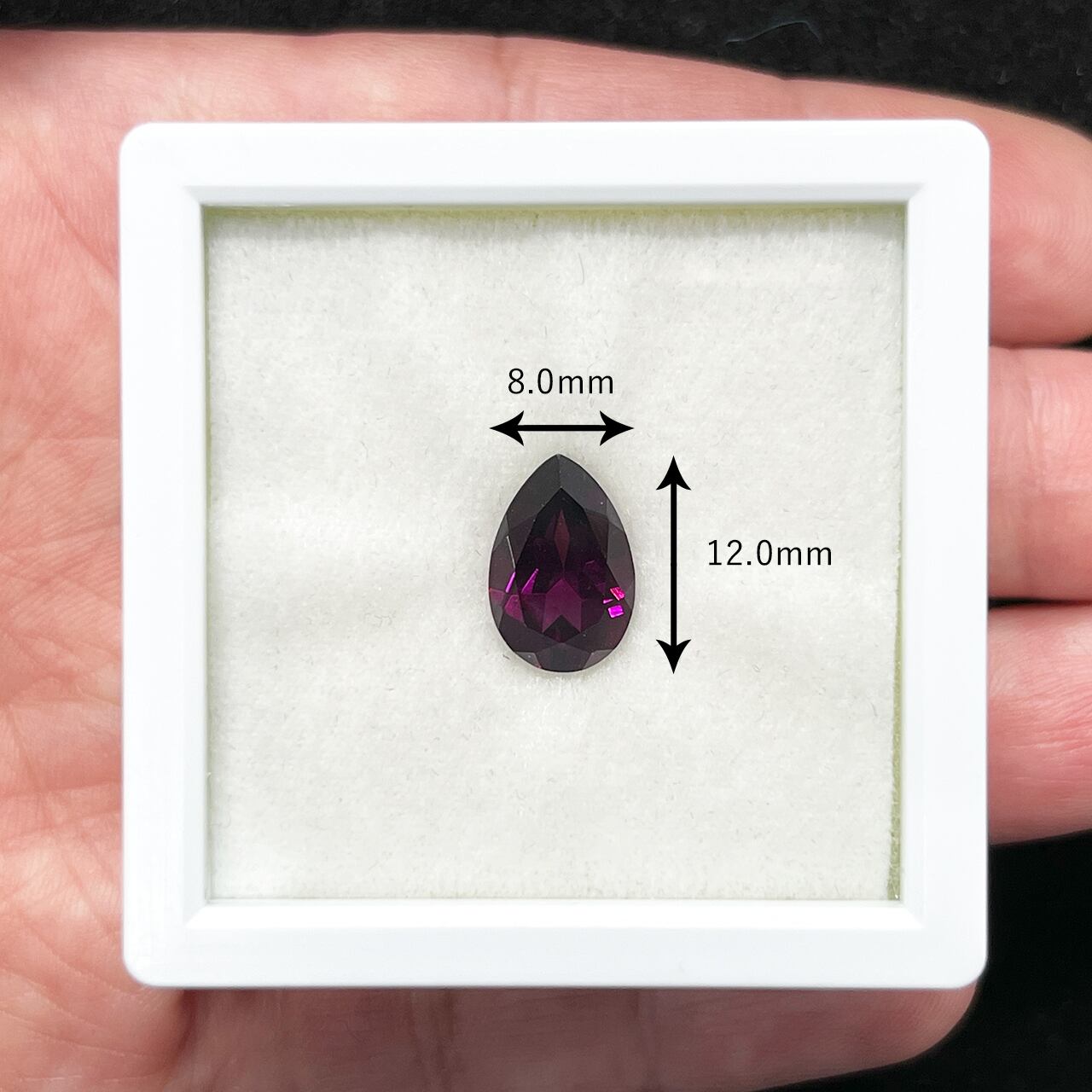 グレープガーネット 4.02ct パープルガーネット ペアシェイプ ティア  