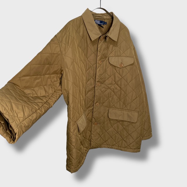 ラルフローレン　キルティングコート　ステンカラーコート　ナイロン　茶系　L