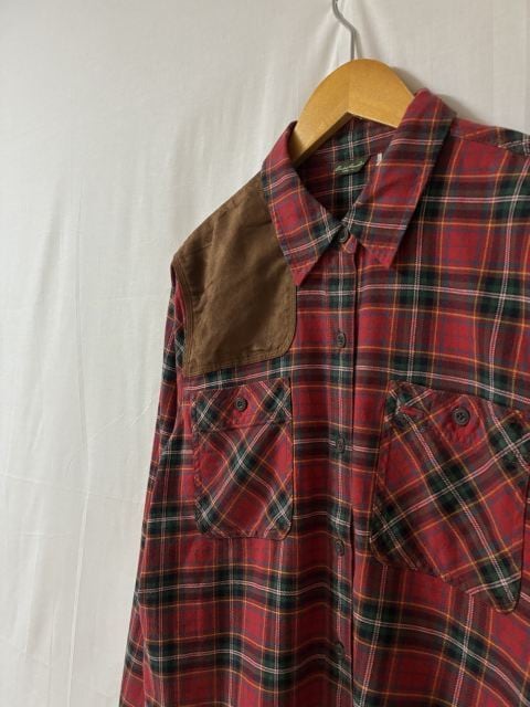 Shoulder Patch Design Check Pattern Flannel Shirt "Eddie Bauer"