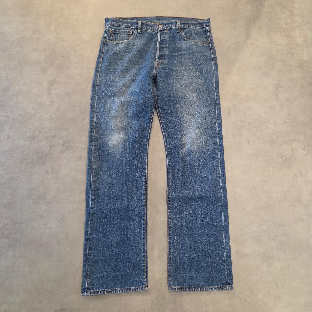 リーバイス501 Levis W36 ブルーデニム 青 古着 ヒゲ 21039