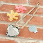 バリ島 シェルアクセサリー ハート A ホワイト (紐ベージュ)