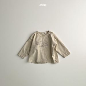 【Amigo】キャットプリントT ベージュ 80~100cm
