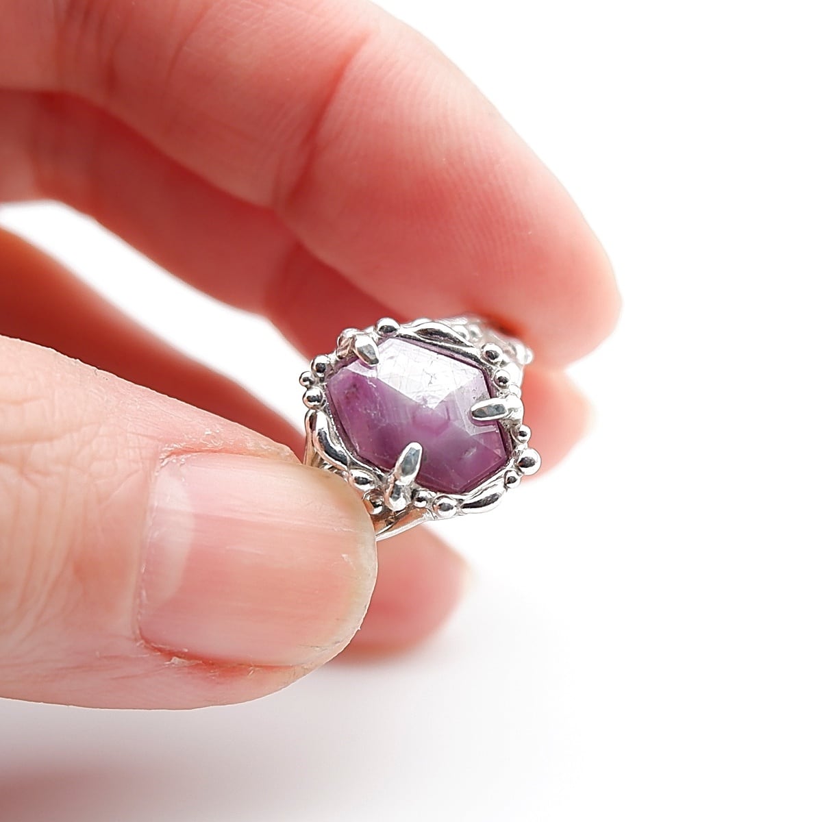 天然石アパタイト✖️ルビーデザインリング11号 ルビーのデザインリング 11号 ～落ち着いた大人の輝き～ 天然石