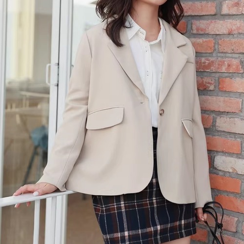 2色／シングルボタンテーラードジャケット ・74852