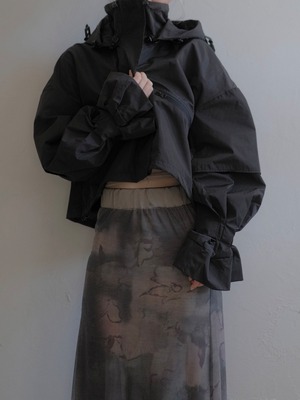 Cropped Hoodie Blouson / BLACK
