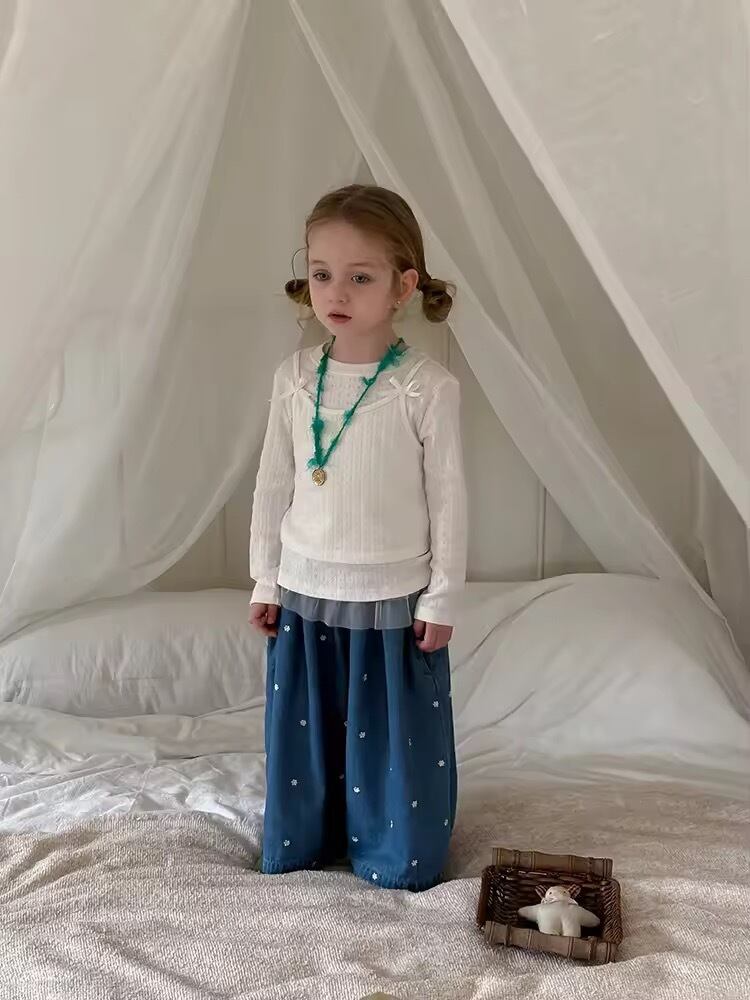 2color透かしコットンレイヤードトップス