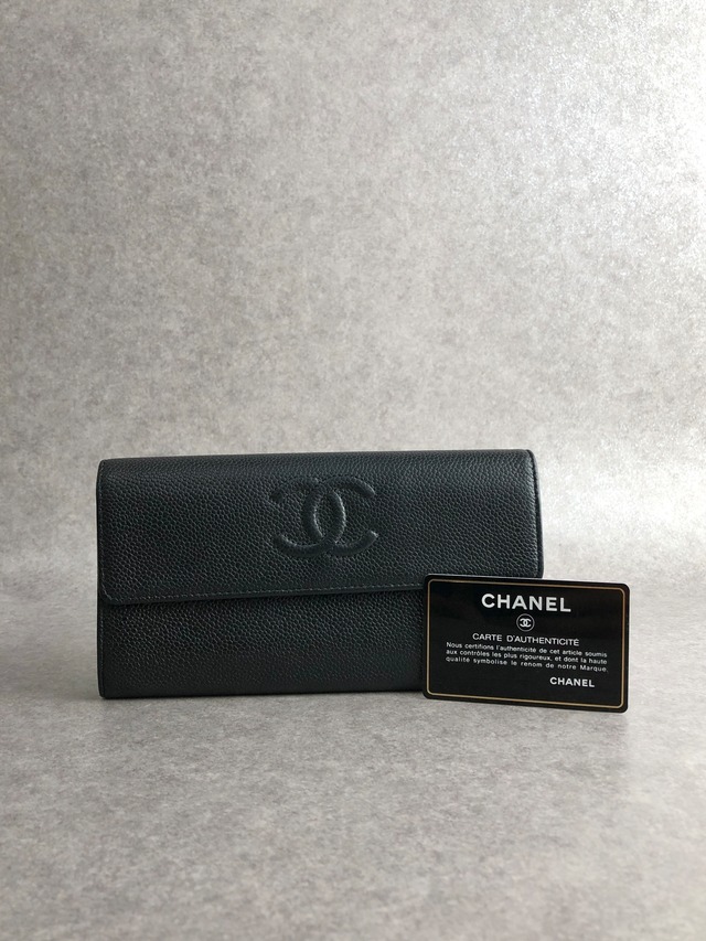 CHANEL シャネル 財布 ブラック ココマーク レザー 長財布 vintage ヴィンテージ オールド u8bm3h