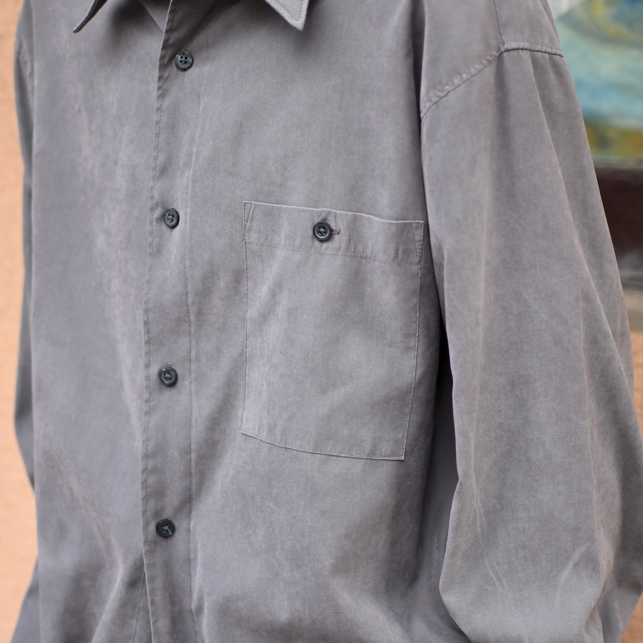 BRANDINI charcoal gray smooth cloth shirt