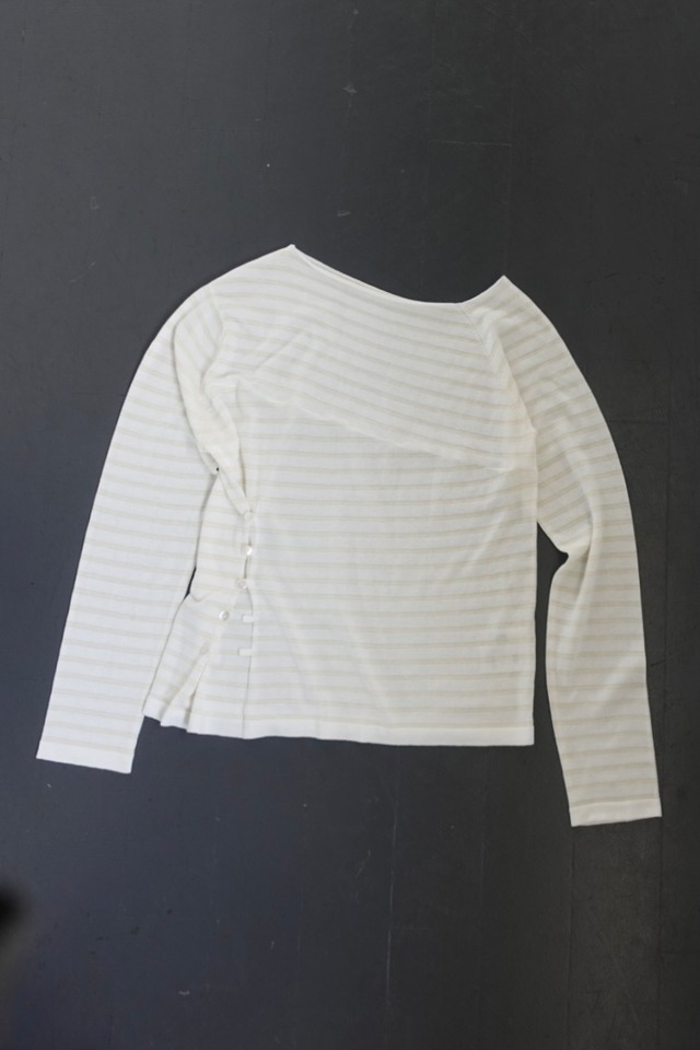 Sheer border long tee OFF-WHITE