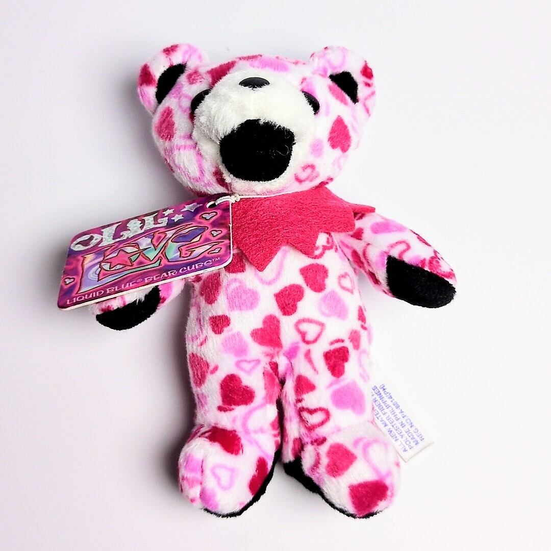 ☆DEADSTOCK / VINTAGE☆ 2001年製【 Grateful Dead(グレイトフルデッド)】5inch 5インチ / Bean Bear ビーンベア / ハート柄 / シリーズA / ベロなし 舌なし  / Lil Love リル・ラブ / 日本限定 JAPAN LIMITED〚アメリカン雑貨 アメトイ〛