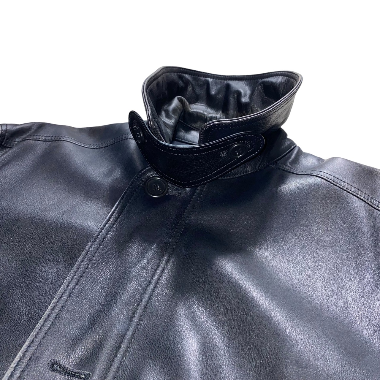 BARACUTA black leather hunting jacket