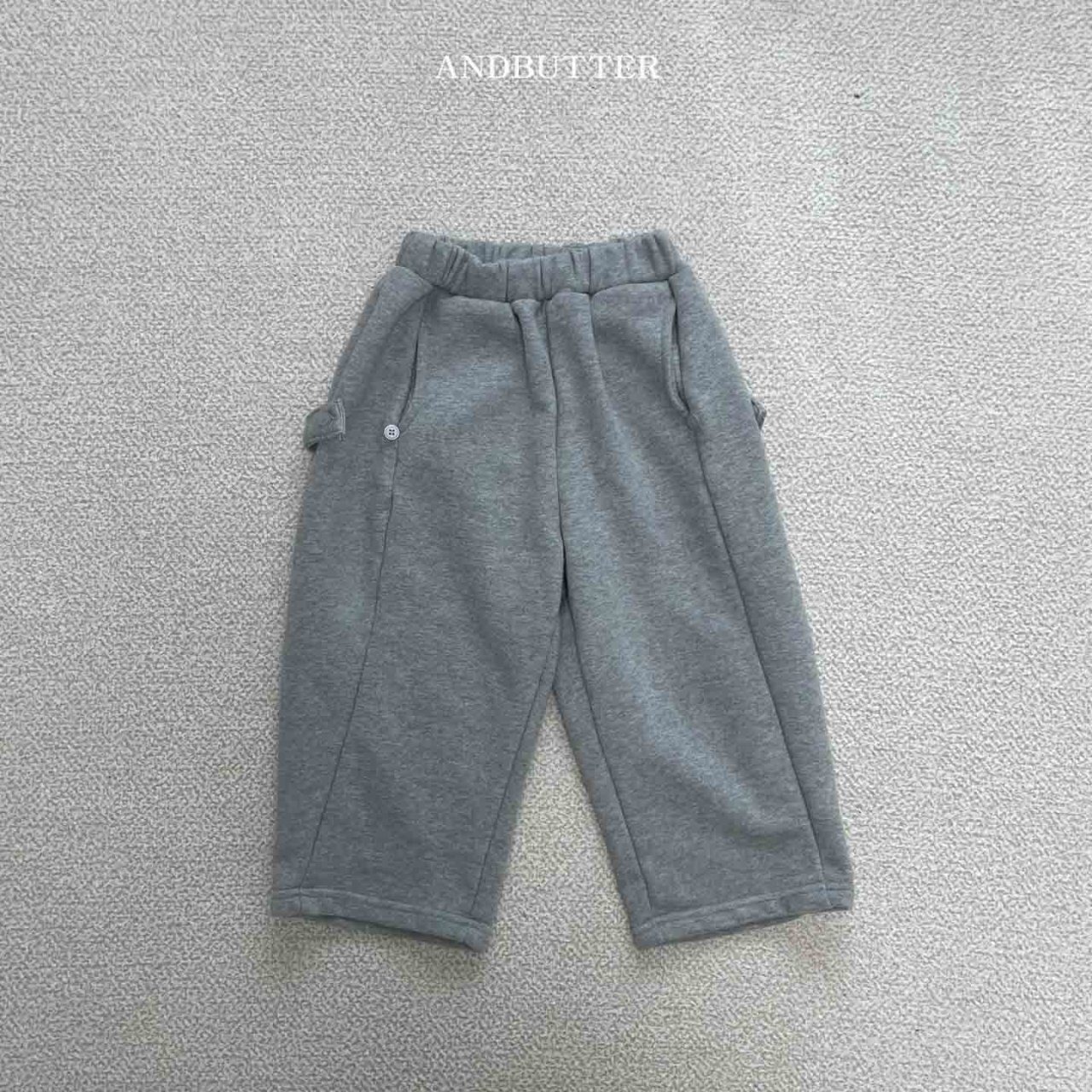 【and butter】ボタンワイドスウェットパンツ グレー 130cm - 11