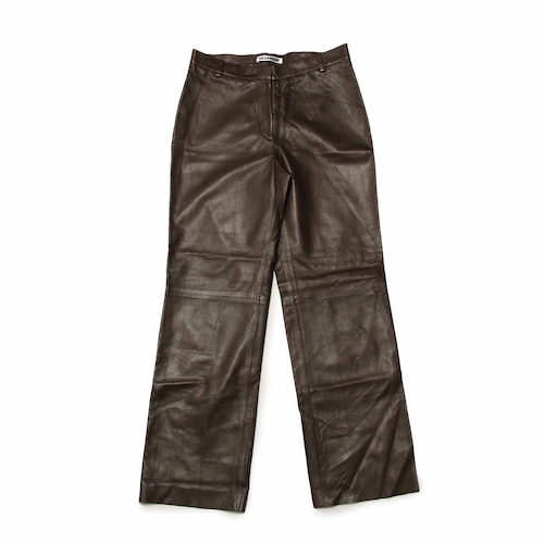 JILSANDER BrownLeatherStraightPants