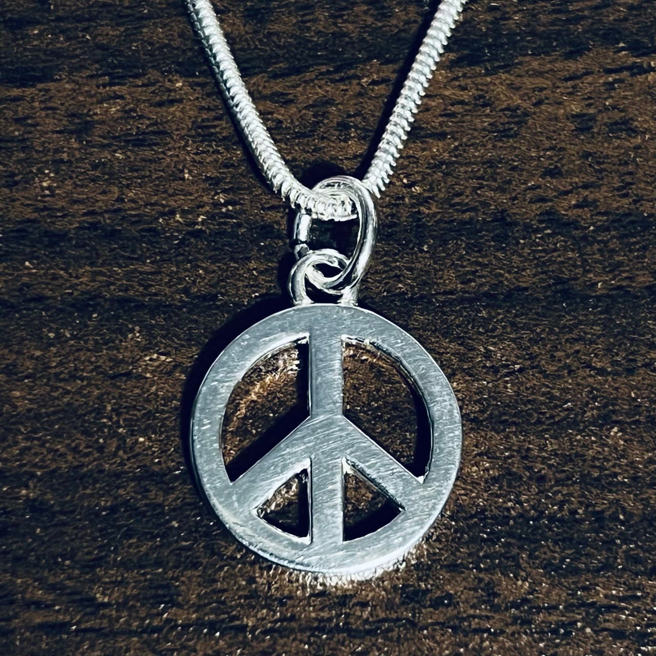 OLD TIFFANY & CO. Peace Sign Charm Necklace Sterling Silver  