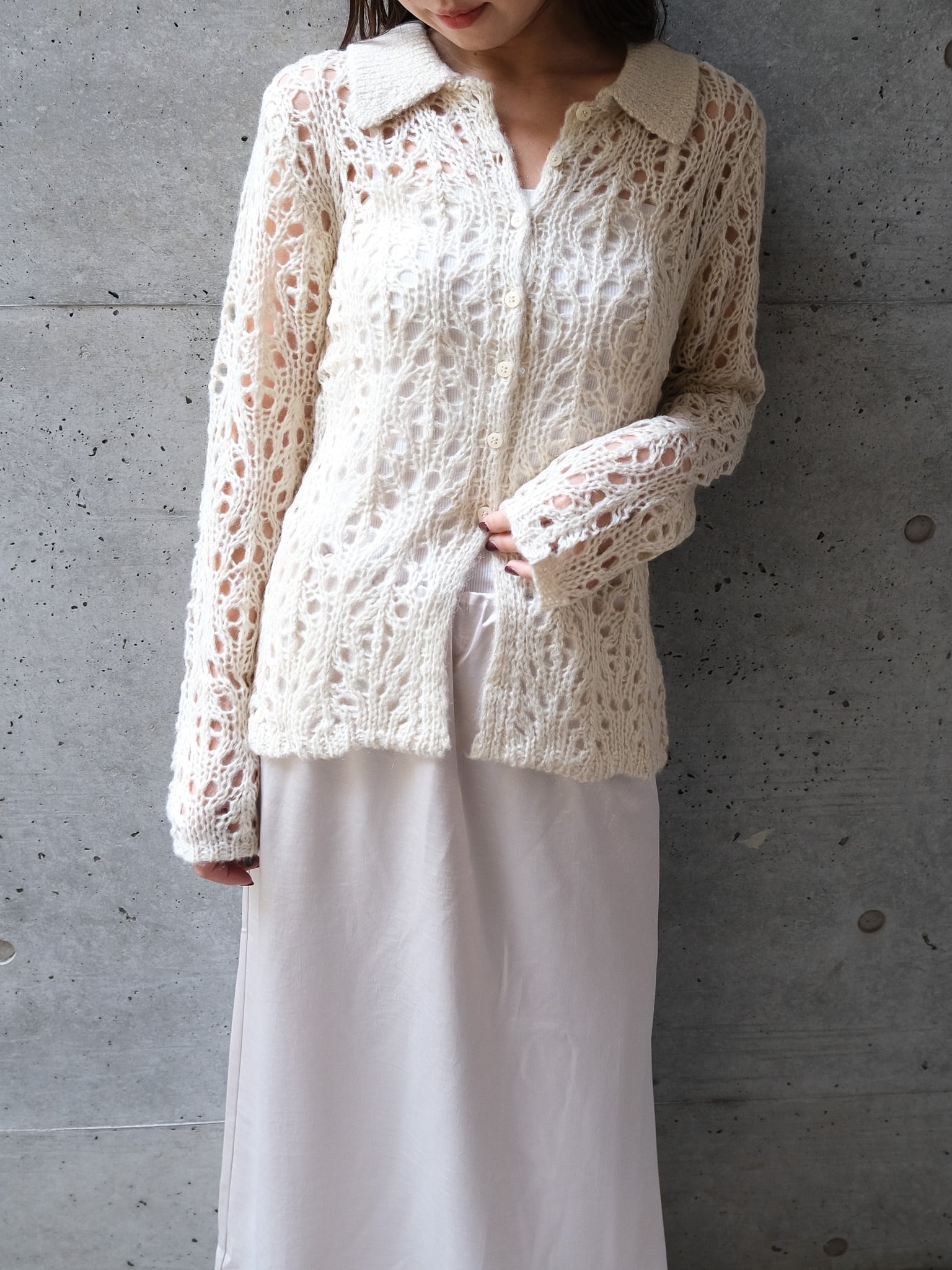 MOHAIR POLO KNIT CD(ﾓﾍｱﾎﾟﾛﾆｯﾄｶｰﾃﾞ)【7533147】 | CIEL'AIR