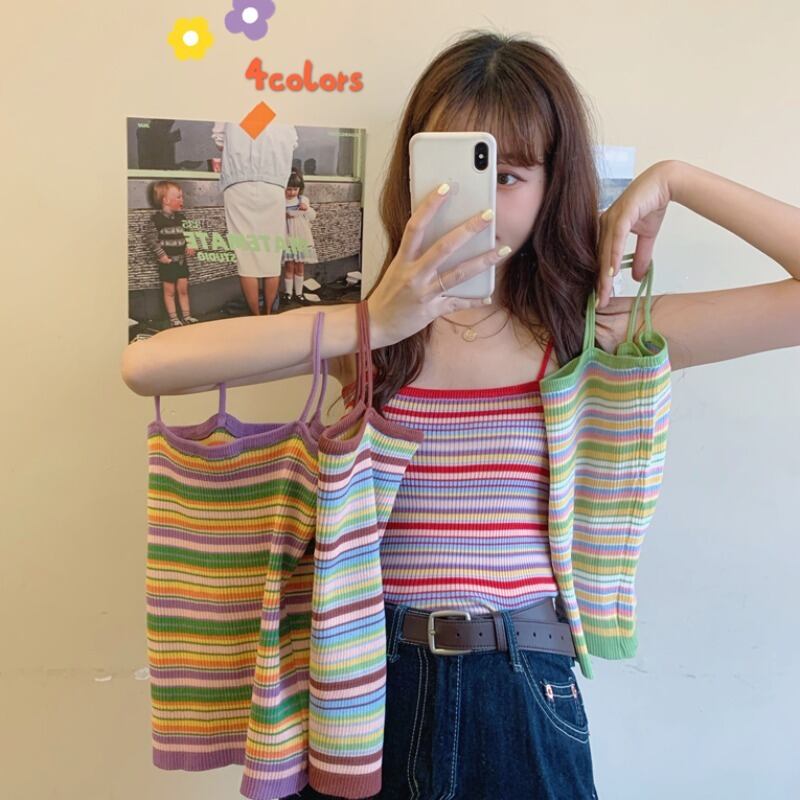 スタイルストライプレディースサマースリムショートノースリーブトップス 半袖 ハーフスリーブ 夏物 YY-ファッション58131691342