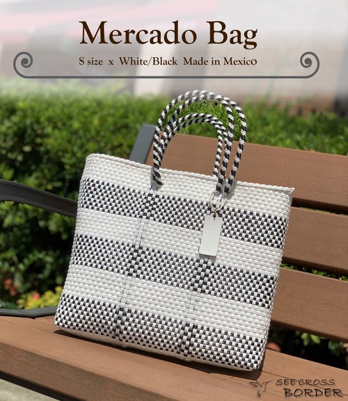 S Mercado Bag (Normal handle) White/Black