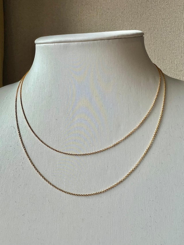 【ゴールド】シルバー925 18KGF あずきチェーン 45cm 40cm 幅1mm