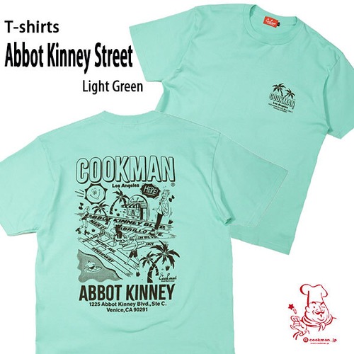 Cookman T-shirts Abbot Kinney Street Light Green クックマン Tシャツ アボット キニー ストリート ライトグリーン UNISEX 男女兼用 アメリカ