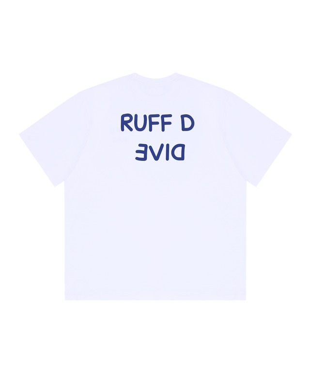 [RUFF D DIVE] New Basic Logo T-Shirt White/Blue 正規品 韓国ブランド 韓国通販 韓国代行 韓国ファッション